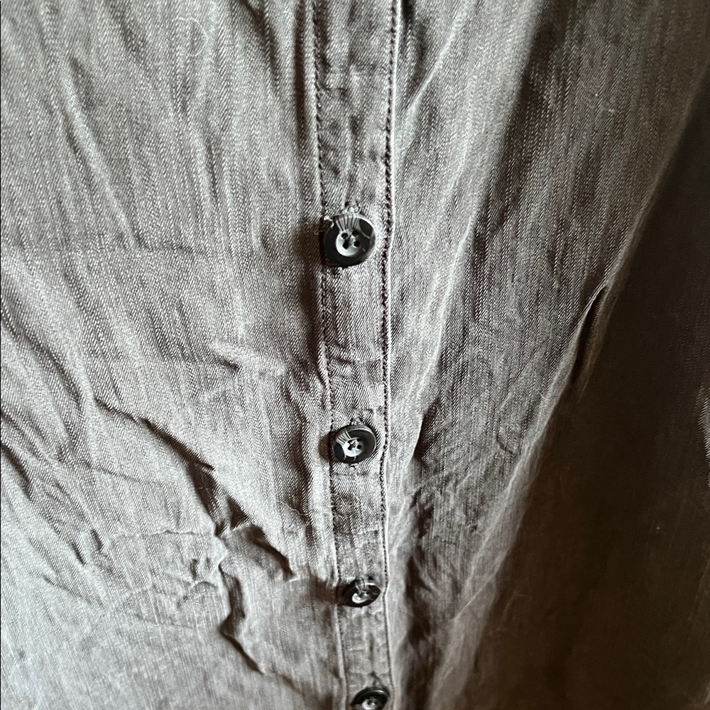 Thread and Supply Spaghetti Strap Black Button-Down Midi Dress - Picture 3 of 5